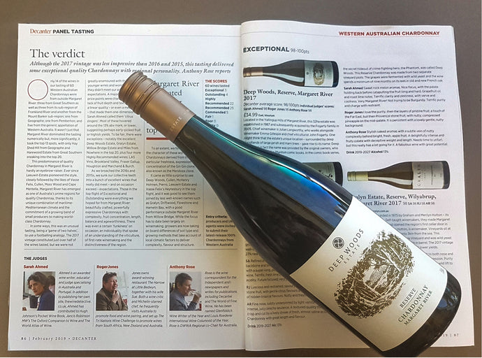 decanter magazine toasts an 'exceptional' chardonnay from deep woods